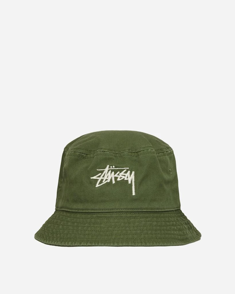 STUSSY Big Stock Bucket Hat Olive 1