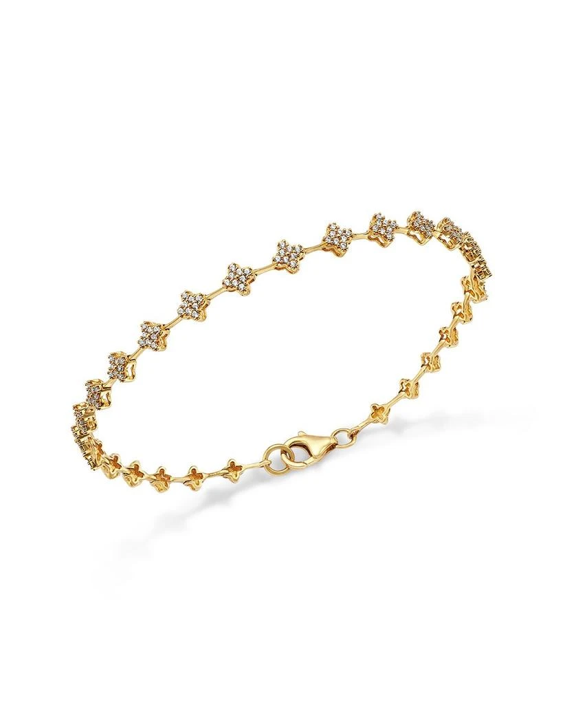 Bloomingdale
s Fine Collection Diamond Clover Cluster Station Bracelet in 14K Yellow Gold, 0.50 tcw 1