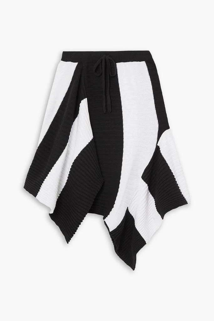 Marques Almeida Asymmetric striped ribbed cotton midi skirt 1