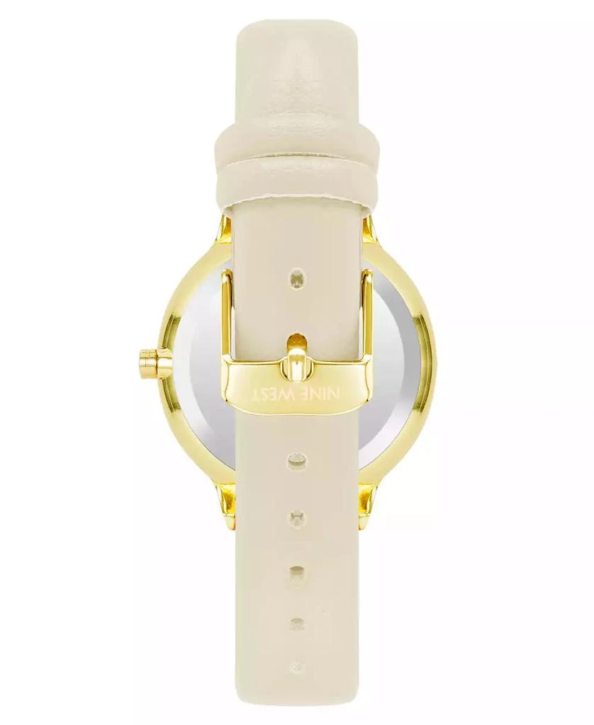 Nine West Women's Quartz Cream Faux Leather Band Watch, 34.5mm 2