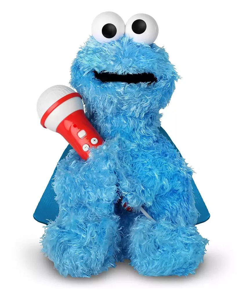 Singing Machine Plush Toy Karaoke Backpack with Microphone, Speaker, Songs Sound Effects, Sesame Street Cookie Monster 1