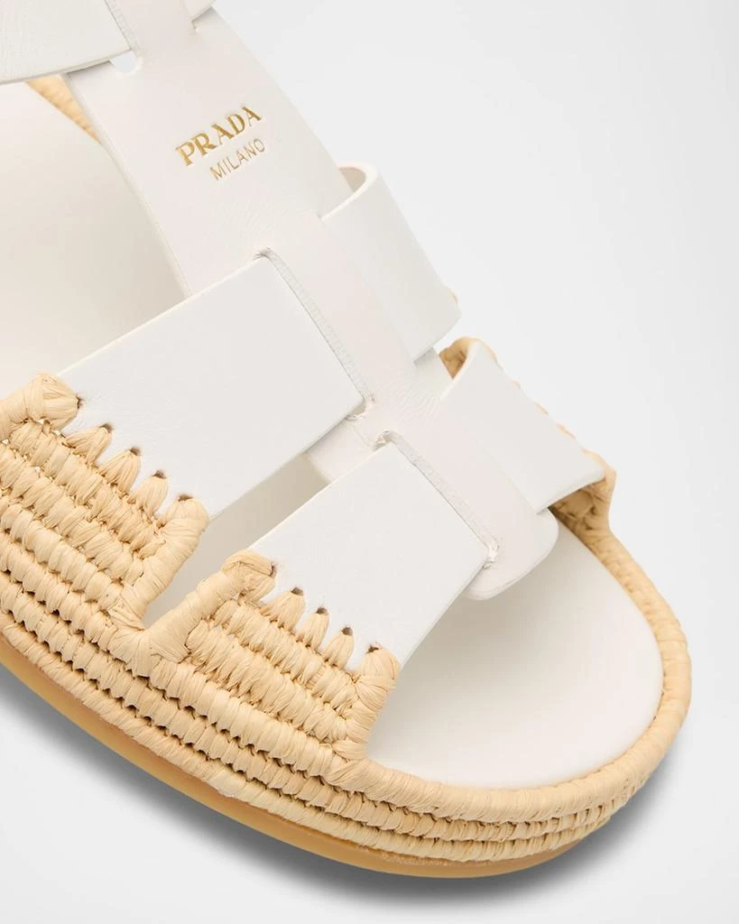 Prada Leather Fisherman Espadrille Sandals 6