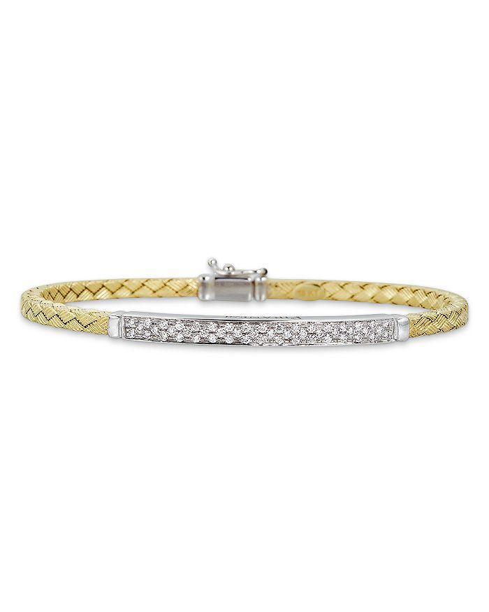 Piranesi 18K Yellow Gold Oro Diamond Braided Bangle Bracelet