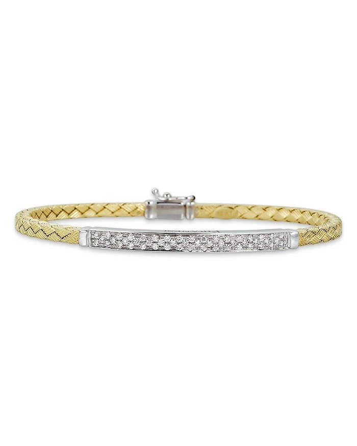 Piranesi 18K Yellow Gold Oro Diamond Braided Bangle Bracelet 1