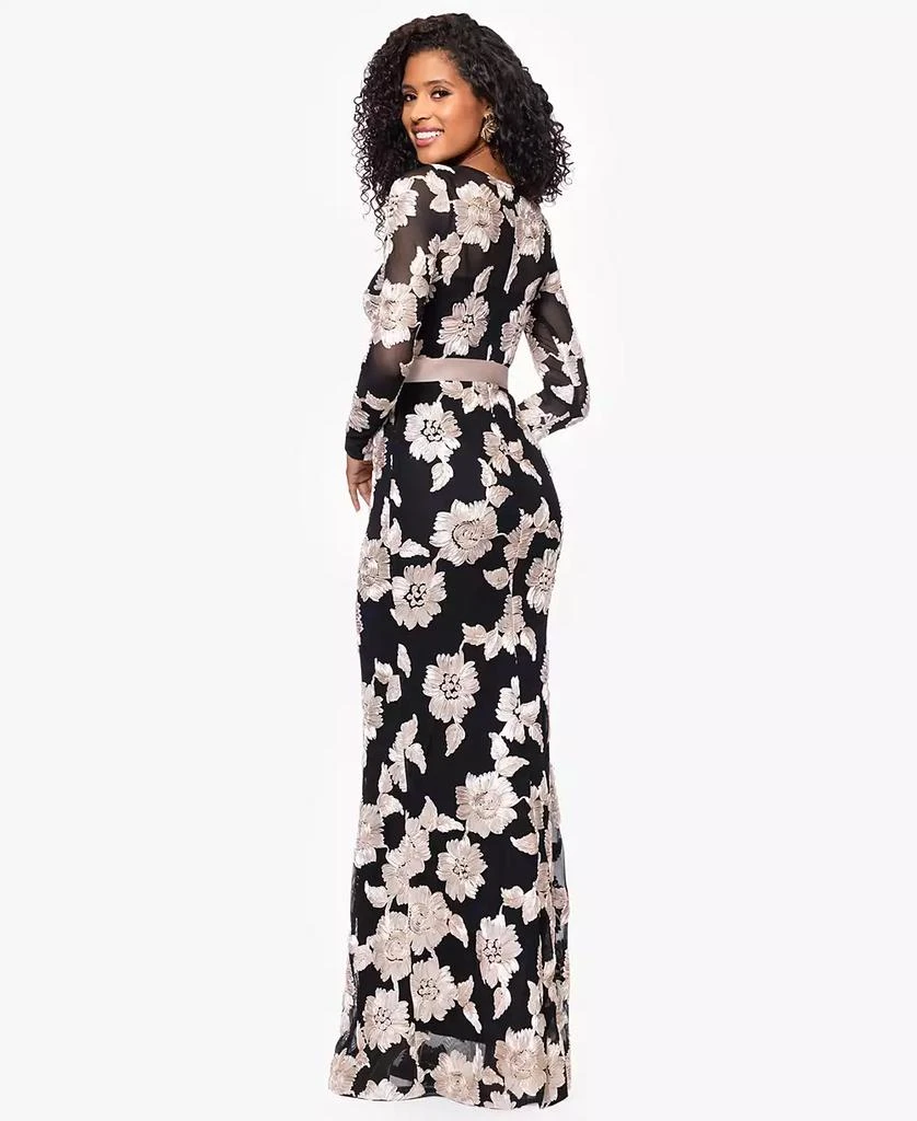 Betsy & Adam Petite Jacquard Printed Long Sheath Dress 2
