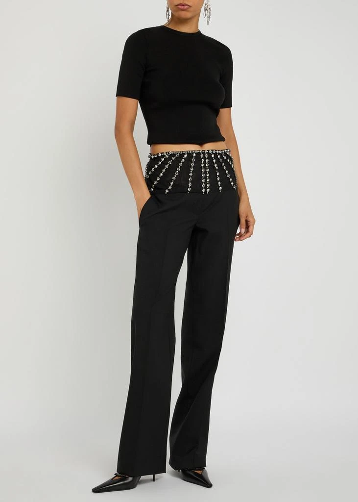 Stella McCartney Crystal-embellished straight-leg trousers 4