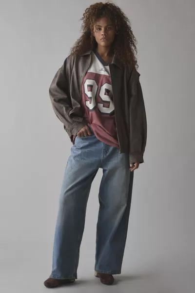Urban Outfitters 99 Varsity Graphic Oversized V-Neck Jersey Tee
