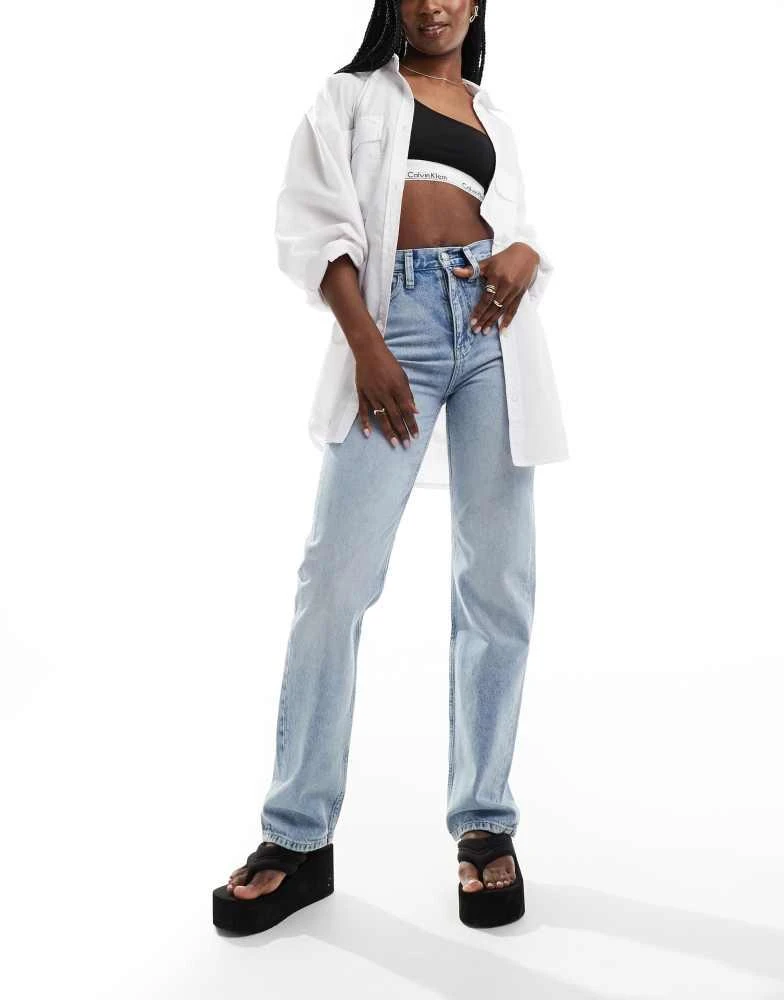 Calvin Klein Calvin Klein Jeans high rise straight jeans in light wash 1
