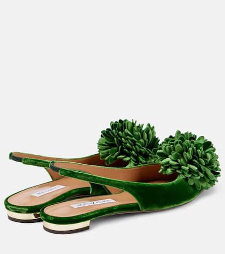 Aquazzura Couturier velvet slingback flats 2
