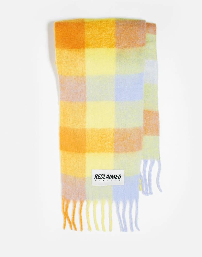 Reclaimed Vintage Reclaimed Vintage unisex oversized scarf in multi check 1