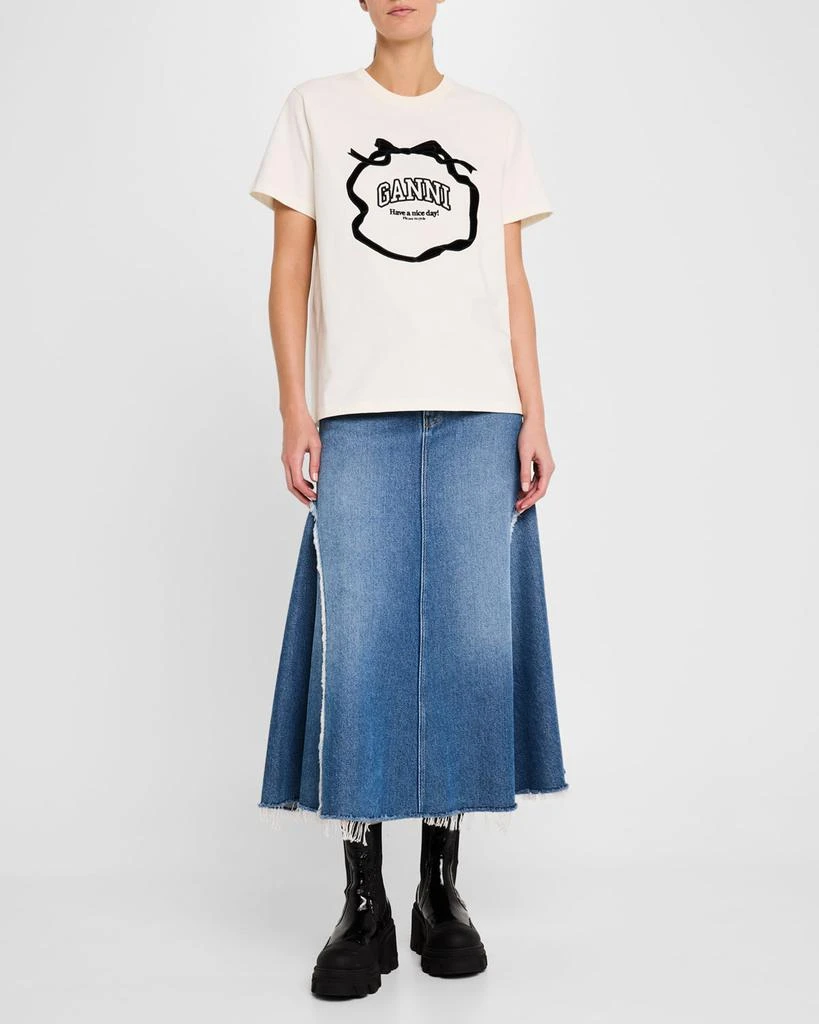 Ganni Heavy Cotton Relaxed Bow T-Shirt 2