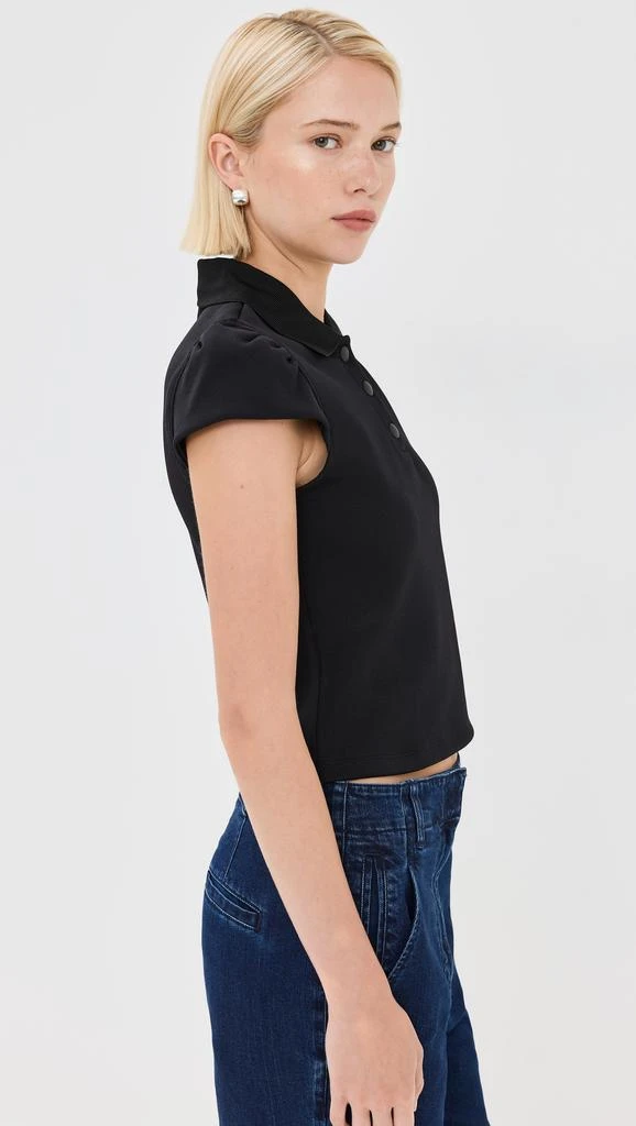 Tibi Luxe Pique Shrunken Polo Shirt 3