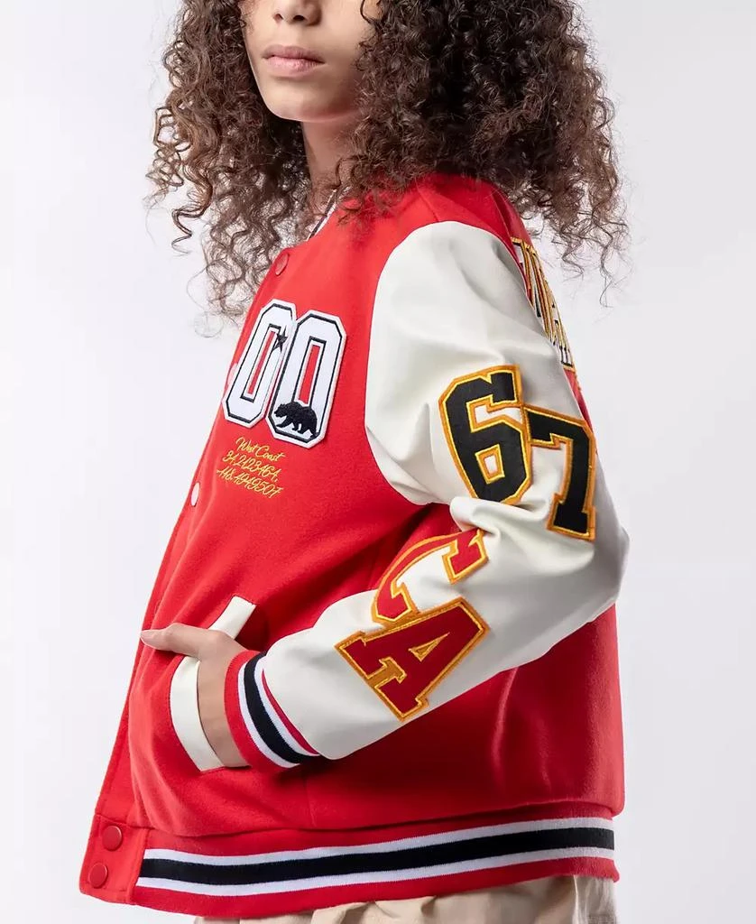 Ring of Fire Big Boys Cal-Champ Woolen Varsity Jacket with Patches 3