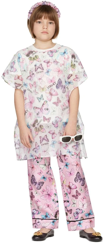 Versace Kids Pink Silk Butterfly Lounge Pants