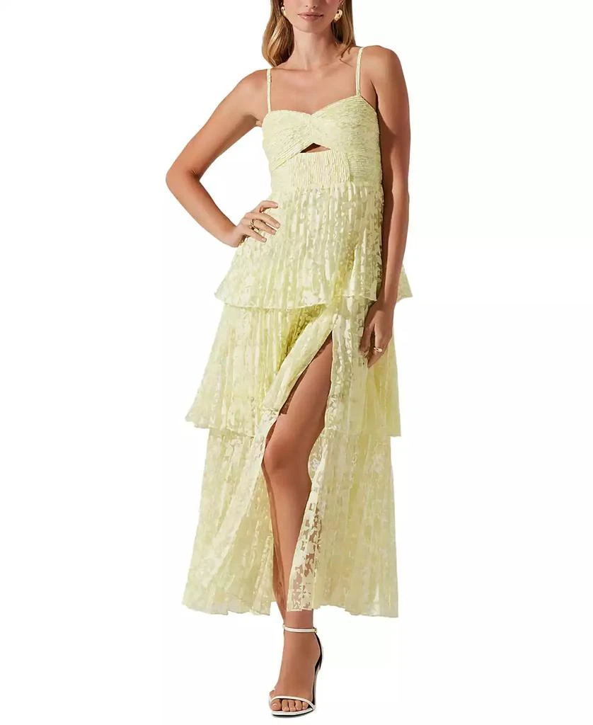 Women's Emmi Printed Pleated Tiered Sleeveless Maxi Dress  On Sale Now  with Up to 71% Off | Discover Exclusive Deals & Savings at BeyondStyle   Authentic ASTR women's clothing, shoes &