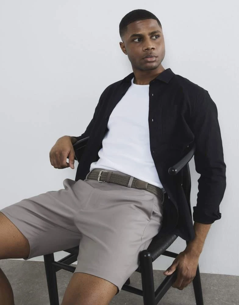 River Island River Island Slim fit belted chino shorts in pink - dark 2