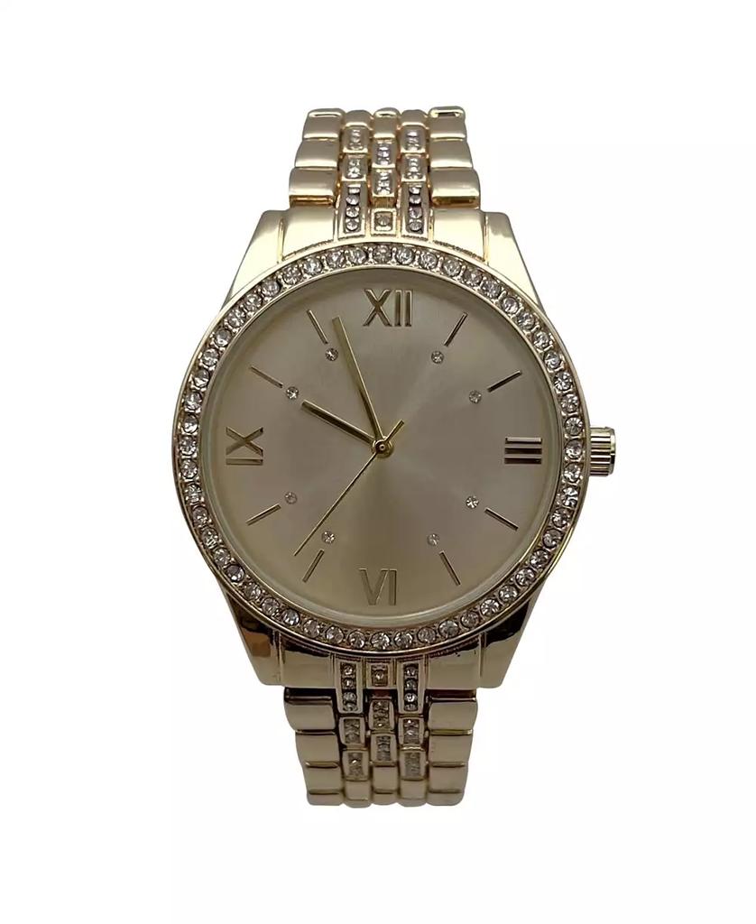 Olivia Pratt Gold Everyday Rhinestiones Elegant Look Women Watch
