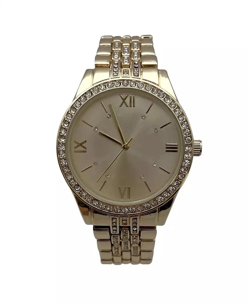 Olivia Pratt Gold Everyday Rhinestiones Elegant Look Women Watch 1