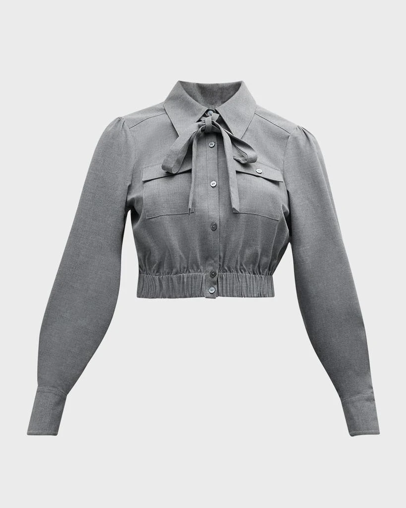 Cinq a Sept Francesca Long-Sleeve Crop Top 2