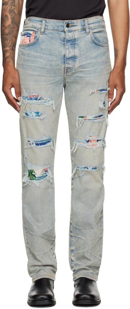 AMIRI Blue Thrasher Slim Jeans 1