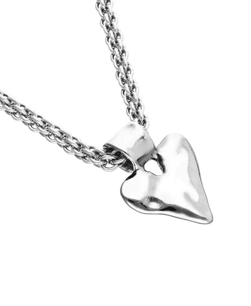 UNOde50 Necklace with Thick Chain And Big Heart Detail Plated in Sterling Silver 3