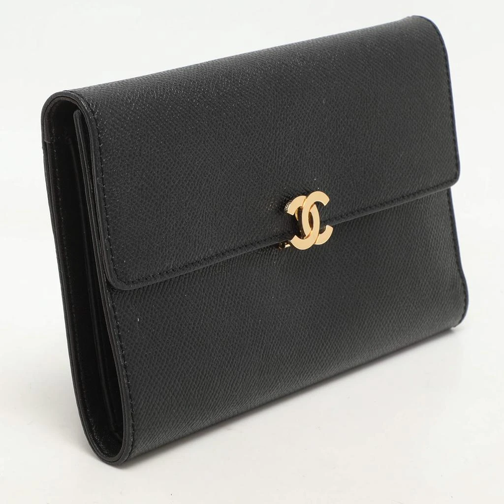 Chanel Chanel Black Leather Vintage CC Flap Wallet 3