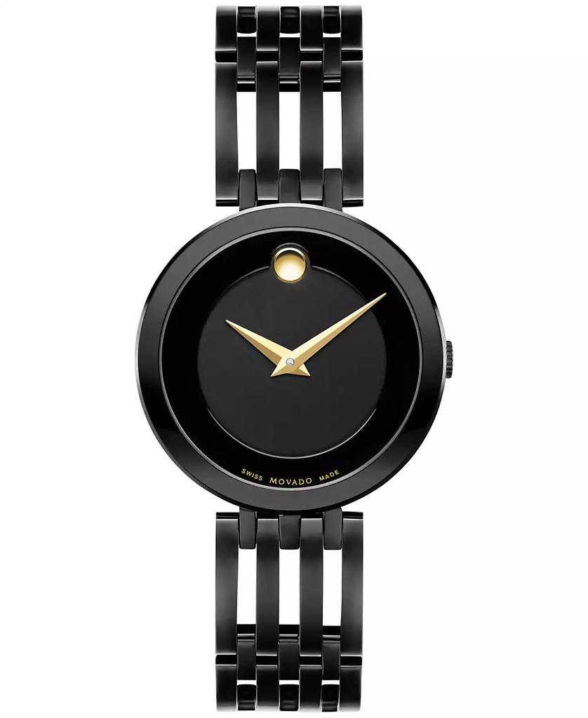 Movado Women's Esperanza Swiss Quartz Black PVD Watch 28mm