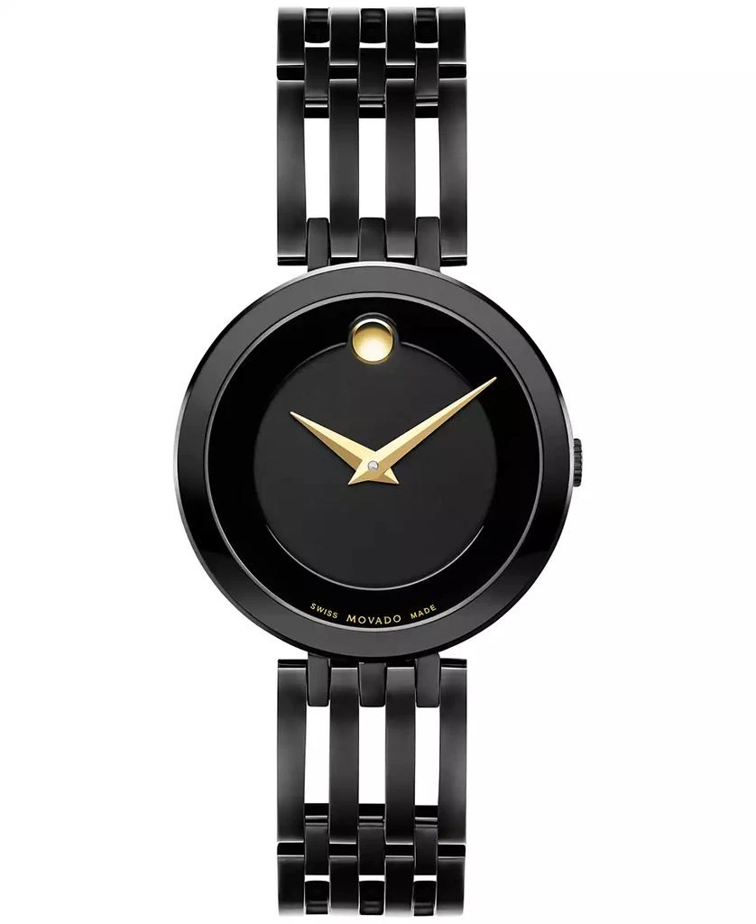 Movado Women's Esperanza Swiss Quartz Black PVD Watch 28mm 1