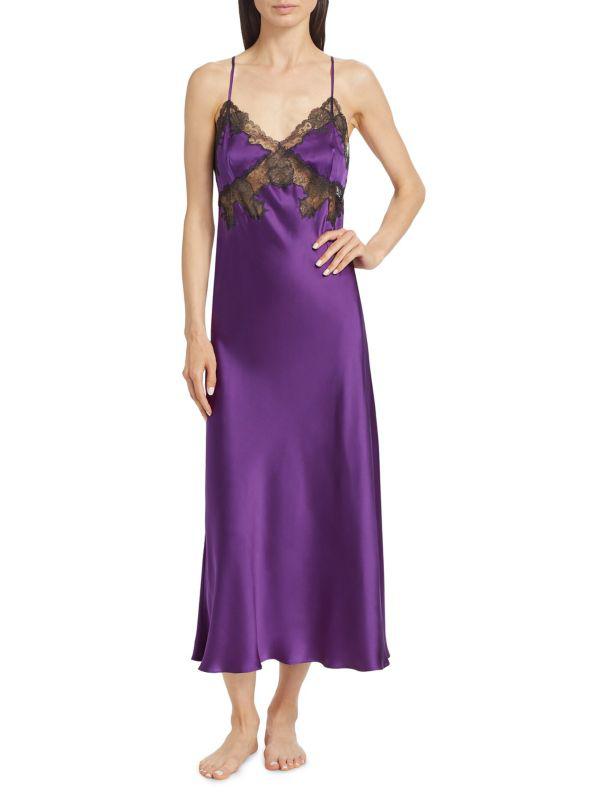 Josie Lolita Silk Lace Midi Slip Dress