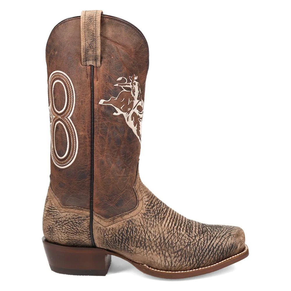 Dan Post Boots Mauney Embroidered Graphic Bison Square Toe Pull On Cowboy Boots