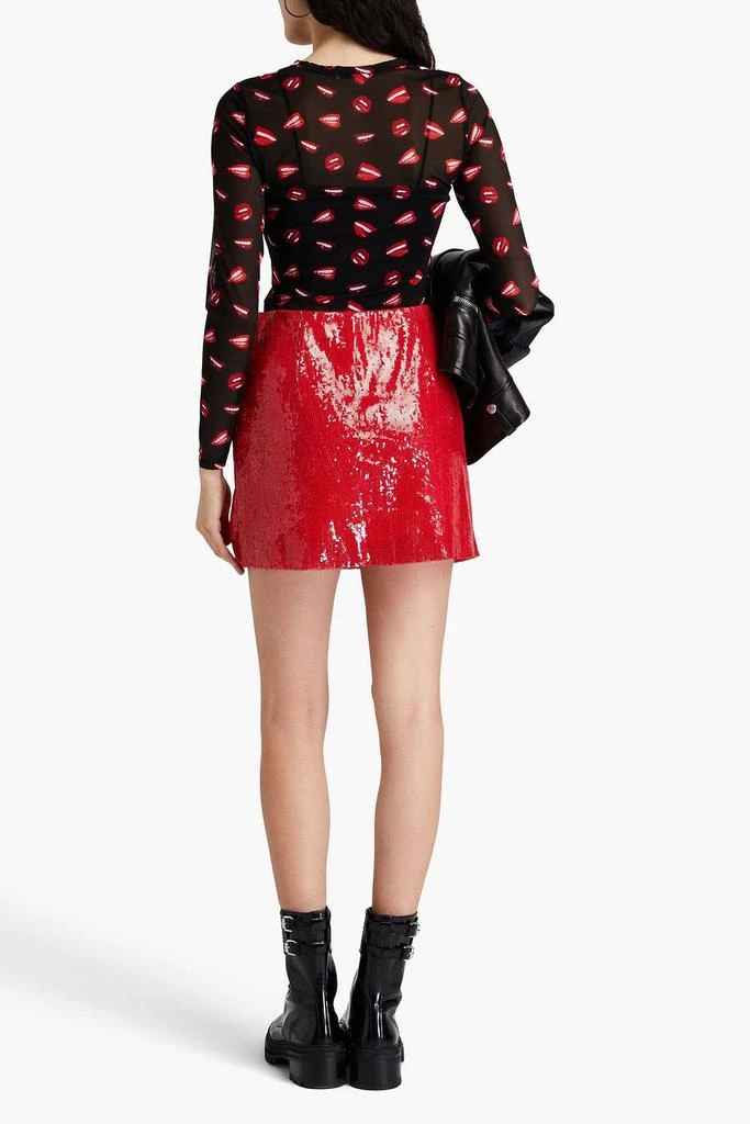 Alice + Olivia Printed mesh top 3