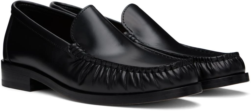 LEGRES Black Ruched Loafers 4