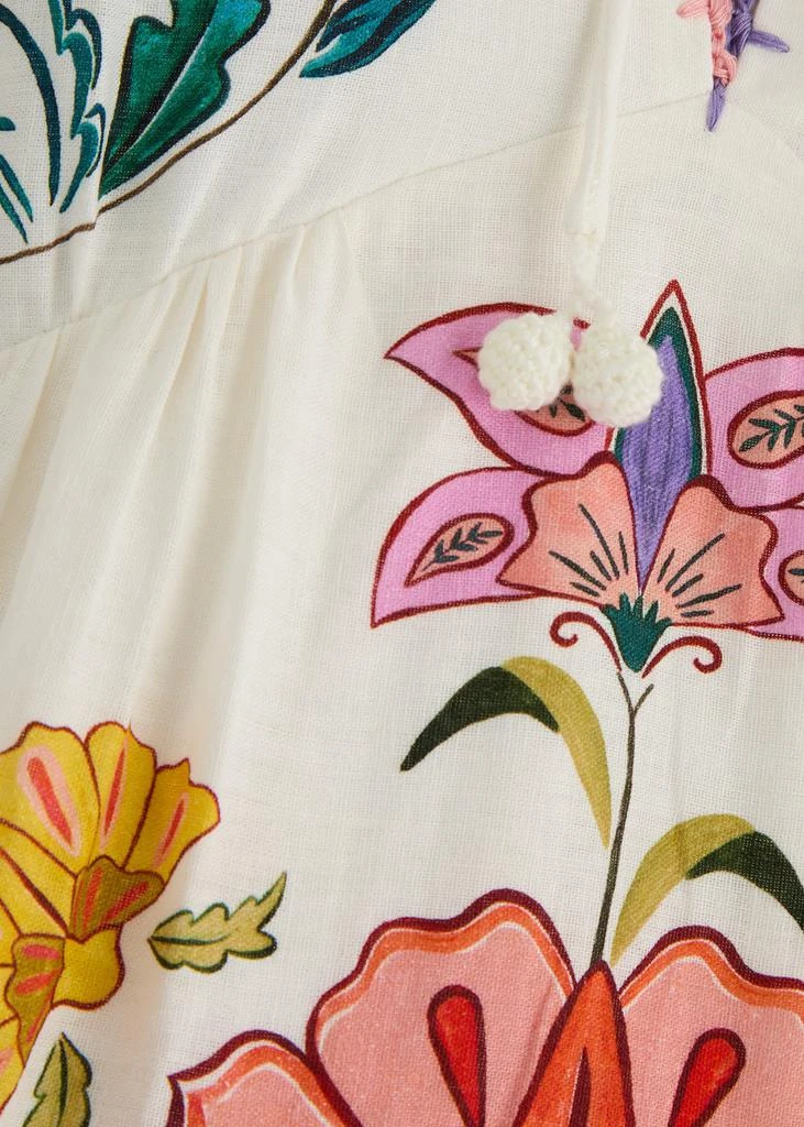 Farm Rio Floral Insects printed linen-blend mini dress  5