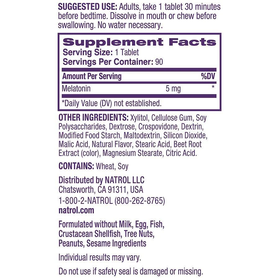 Natrol 5mg Fast Dissolve Melatonin Tablets Strawberry 6