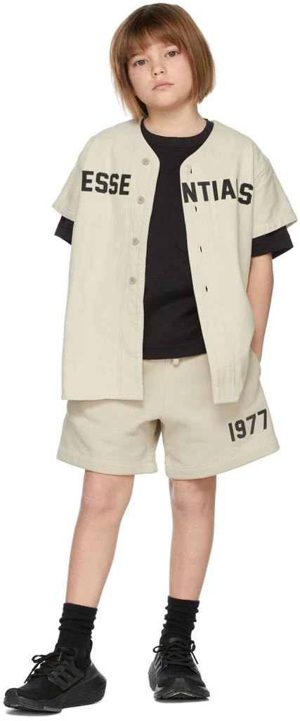 Essentials Kids Beige Cotton Baseball T-Shirt 1