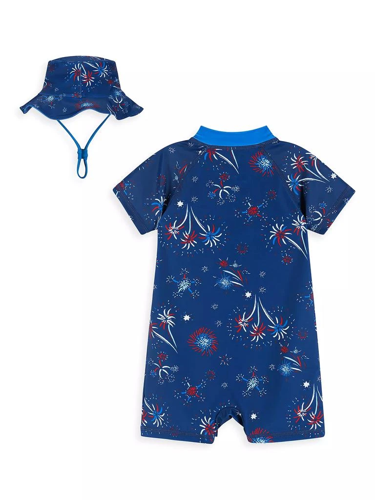 Andy & Evan Baby Boy's Sailboat Print Rashguard One-Piece &amp; Bucket Hat Set 2