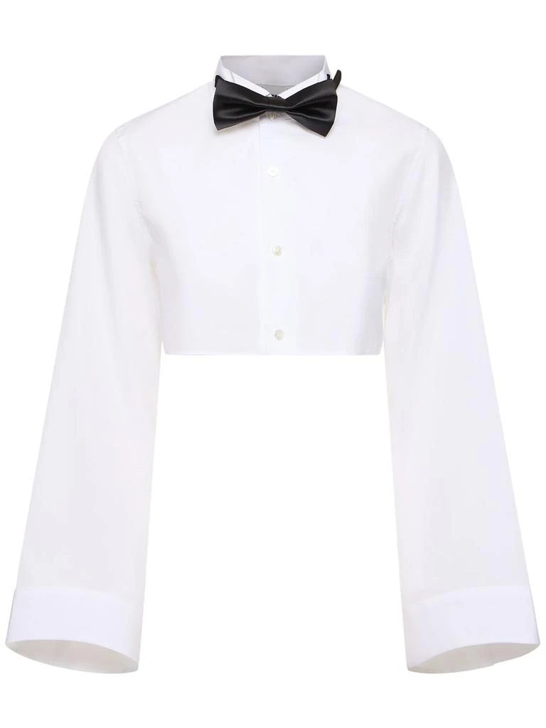 Noir Kei Ninomiya Cotton Broad Crop Shirt W/satin Bowtie 1