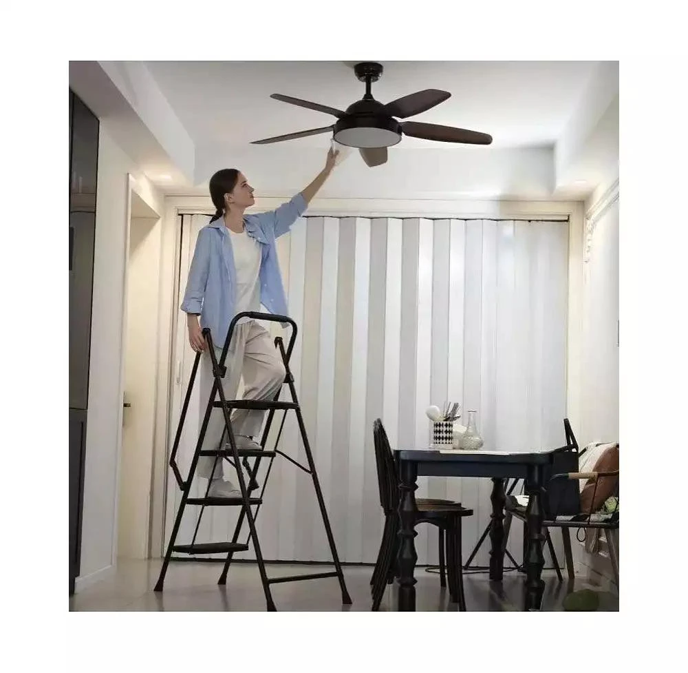 Flynama Four Step Folding Ladder Lightweight Steel Wide Anti Slip Pedal Portable Stool for Home Kitchen Office 6