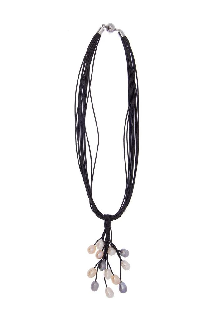 SAACHI Tahitian Winter Dangling 0.5mm Freshwater Pearl Corded Pendant Necklace 3