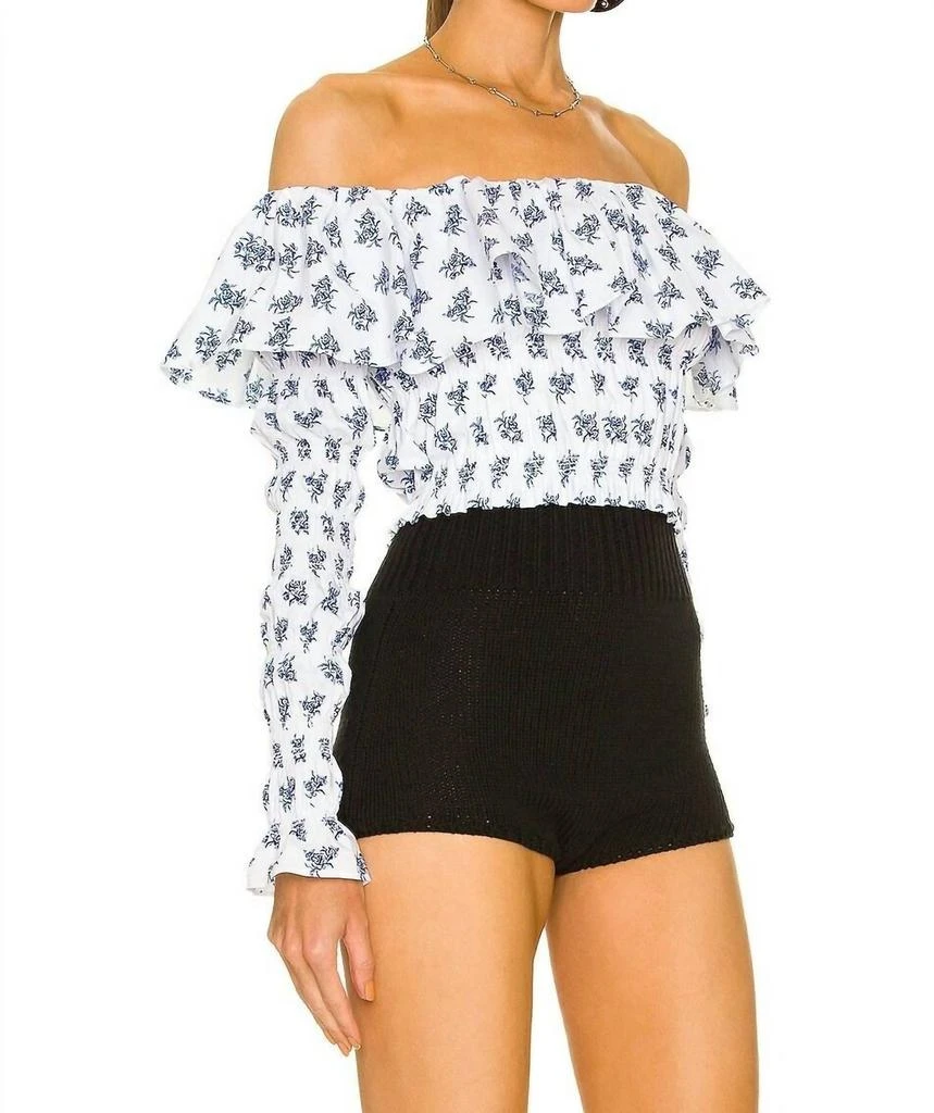 CAROLINE CONSTAS Caroline Constas - Floral Off Shoulder Long Sleeves Lydia Top 3