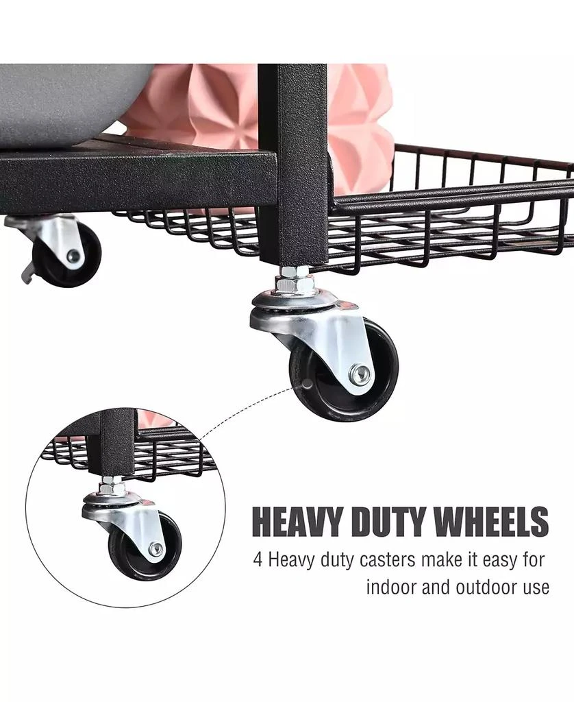 Mythinglogic 3- Tier Yoga Mat Home Gym Storage Rack, Large Capacity Dumbbell Rack for Home 6