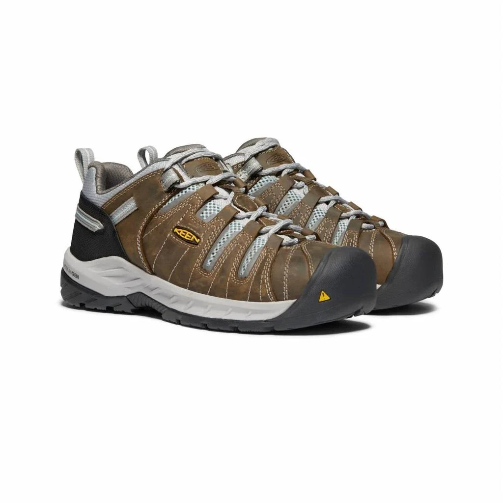 Keen Women's Flint Ii Low Steel Toe Waterproof Boots - Medium Width In Cascade Brown/surf Spray 4