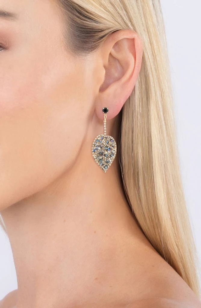 EYE CANDY LOS ANGELES Spring Leaf Crystal Drop Earrings 2