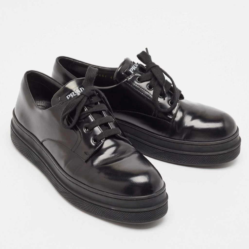 Prada Prada Black Leather Lace Up Oxford Sneakers Size 41 4
