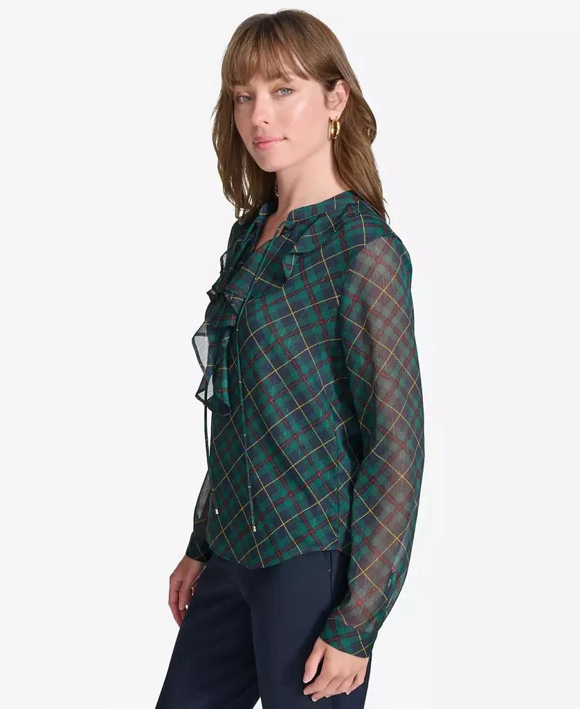 Tommy Hilfiger Women's Plaid Ruffle-Trim Blouse 3