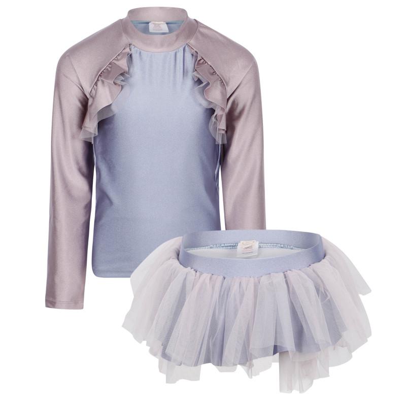 Tutu Du Monde Ruffled tutu skirt swimsuit in blue