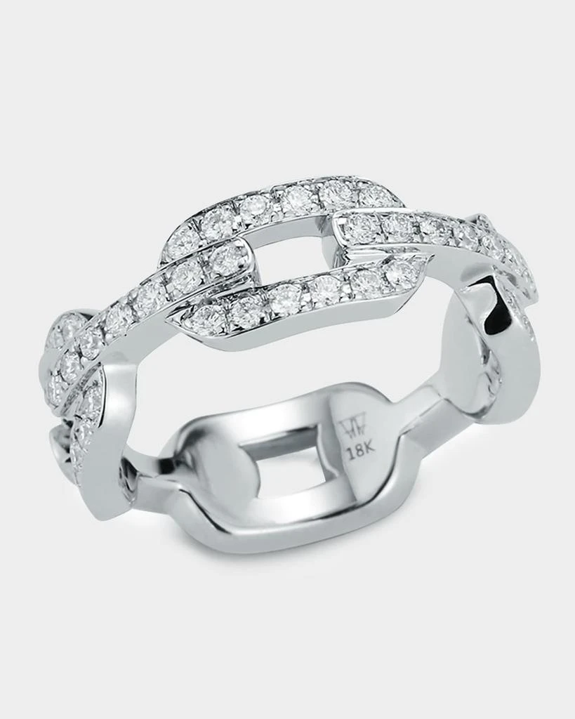 Walters Faith Saxon White Gold All Diamond Flat Chain Link Ring 1