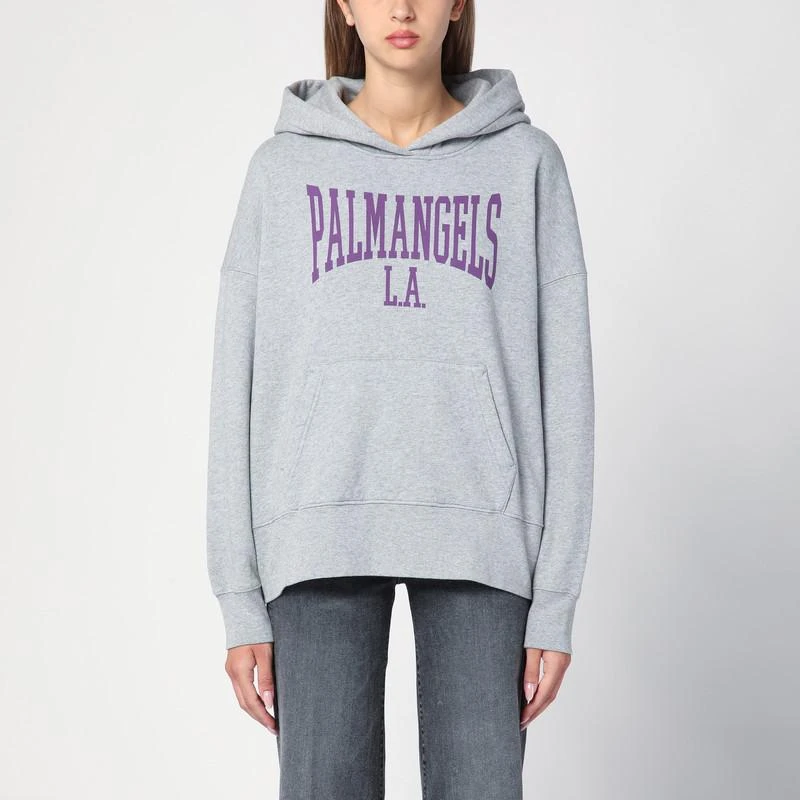 Palm Angels College hoodie melange grey/violet 1
