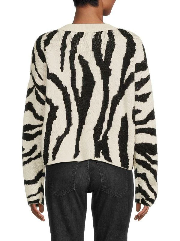 Lea & Viola Zebra Print Crewneck Sweater 2