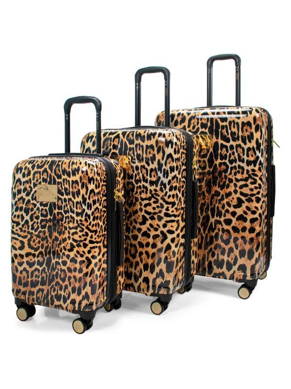 Badgley Mischka 3-Piece Leopard-Print Spinner Suitcase 2